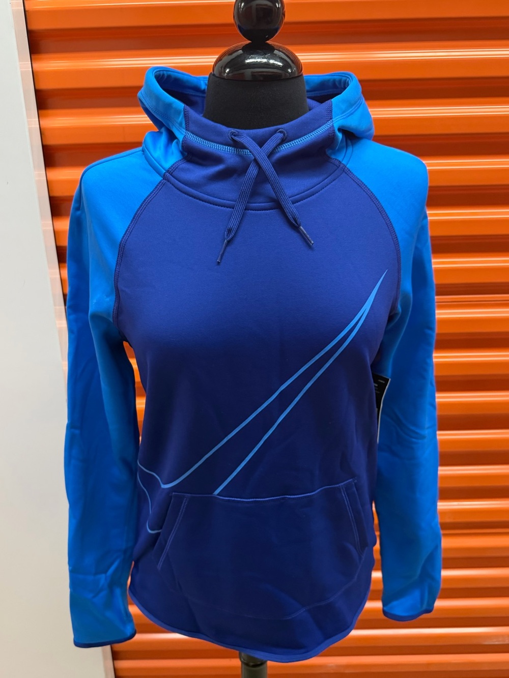 NWT Nike Women Dri Fit Two-Tone Navy and Bright Blue Hoodie 803451 455 Size S
